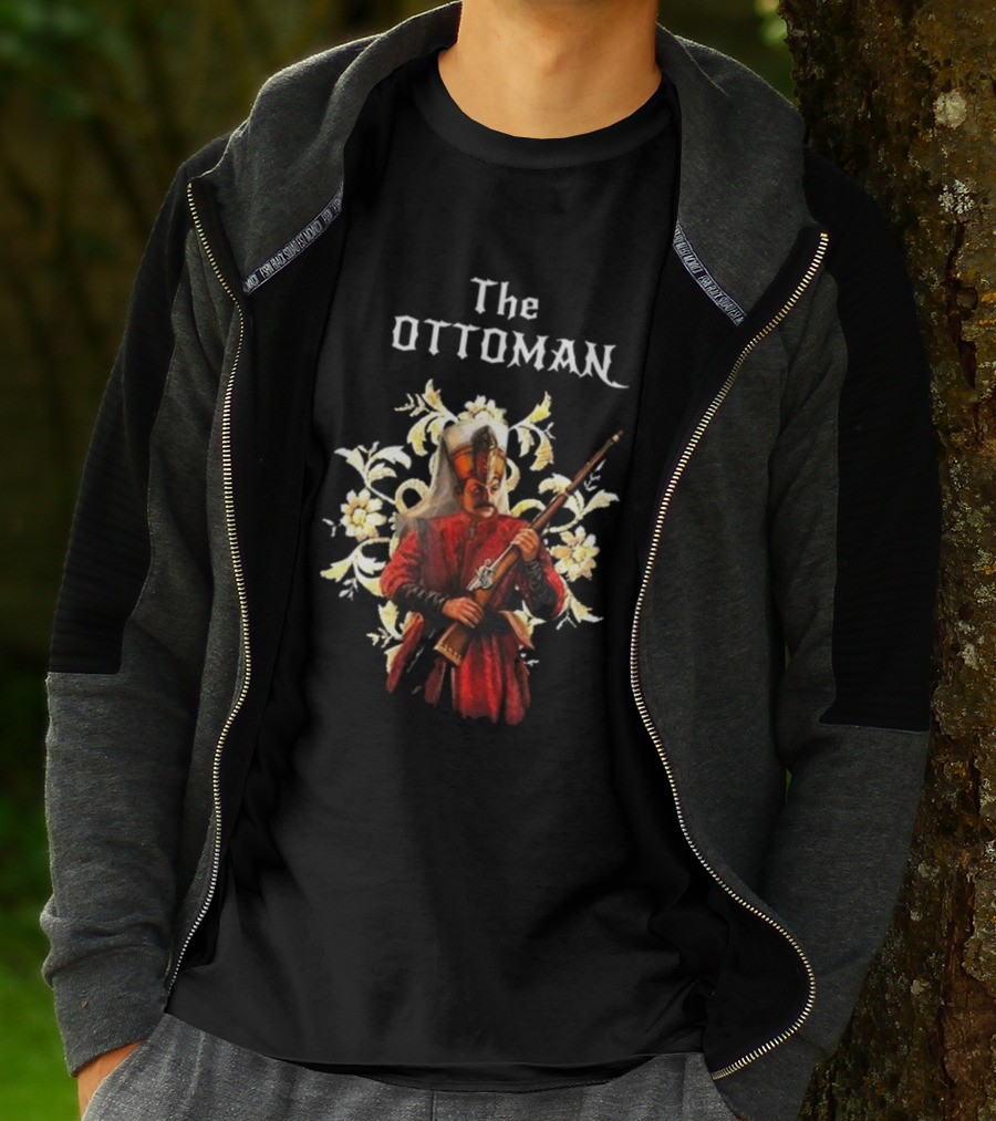 The Ottoman Sultan With Rifle And Floral Motif T-Shirt