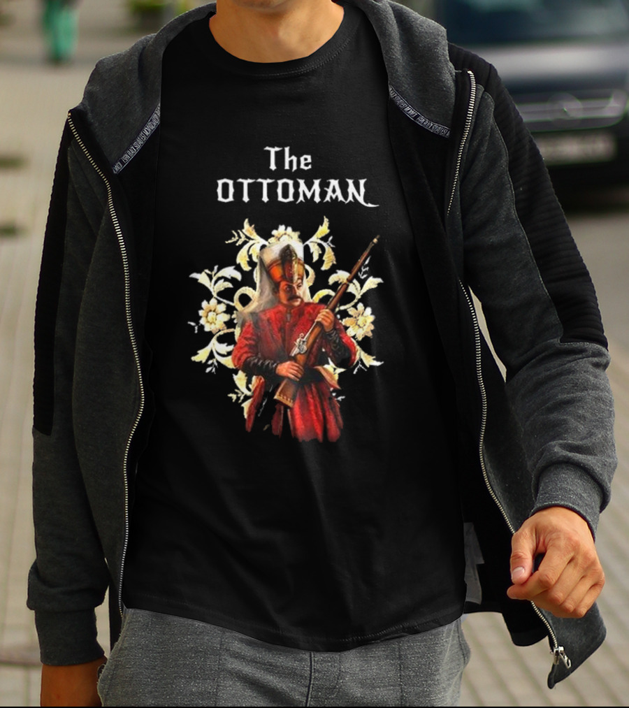 The Ottoman Sultan With Rifle And Floral Motif T-Shirt