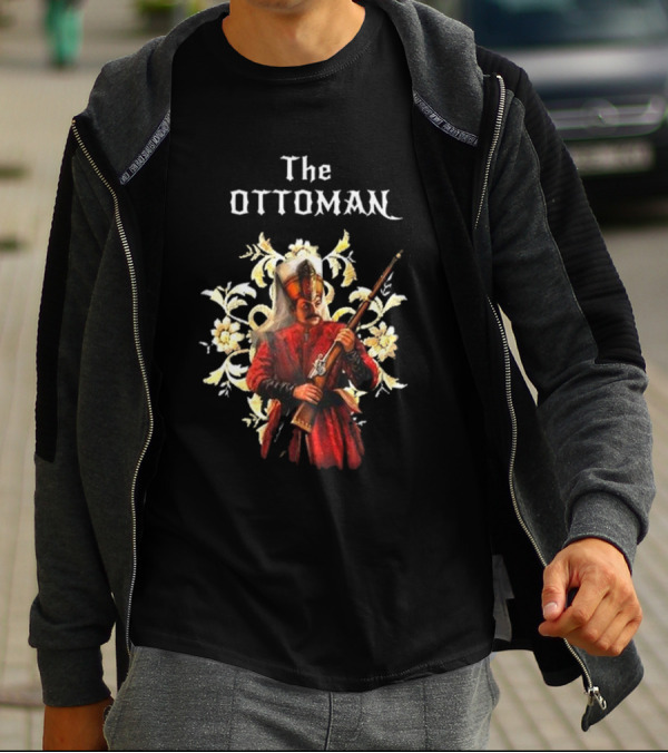The Ottoman Sultan With Rifle And Floral Motif T-Shirt