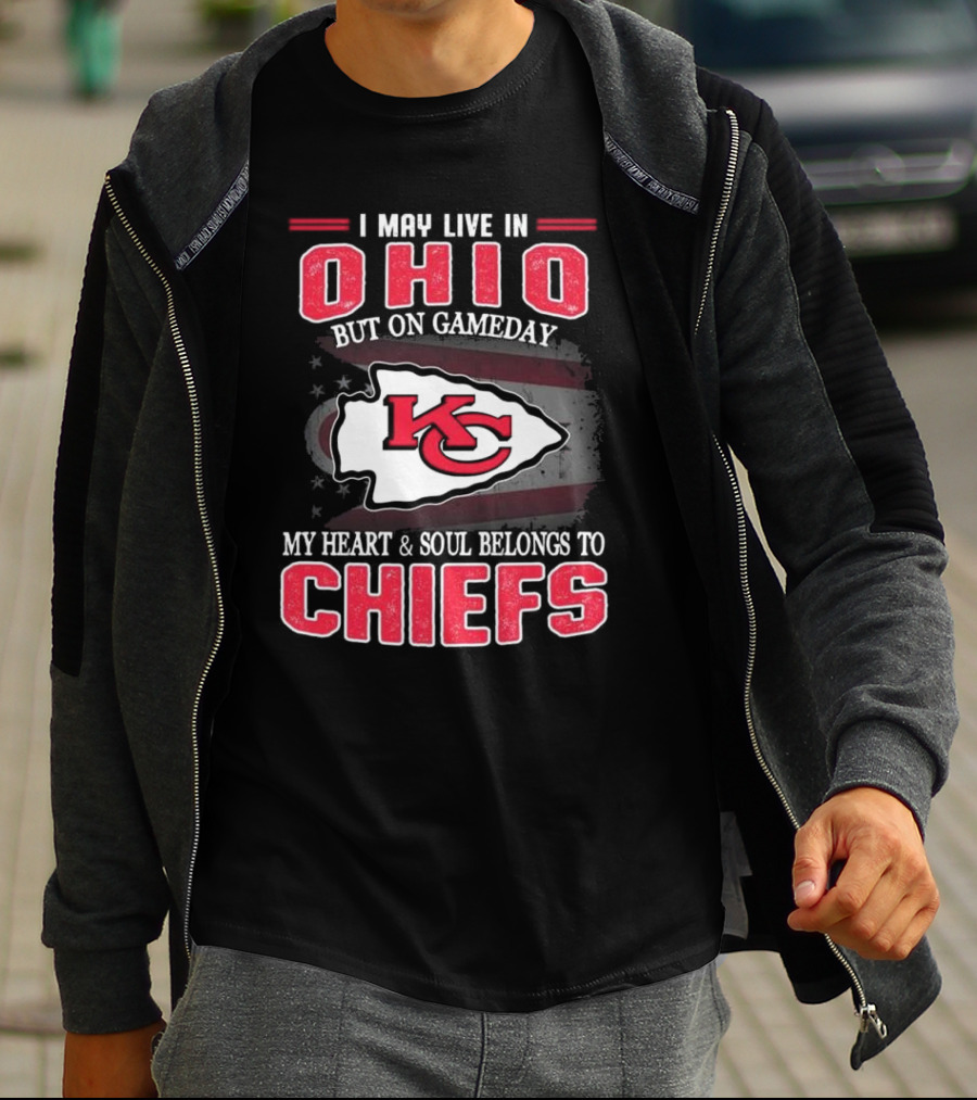 Ohio Gameday Heart And Soul Belongs To Kansas City Chiefs T-Shirt