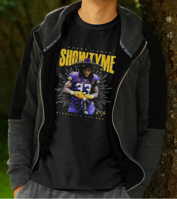 Aaron Jones Showtyme Minnesota Vikings NFL Football Signature 33 T-Shirt