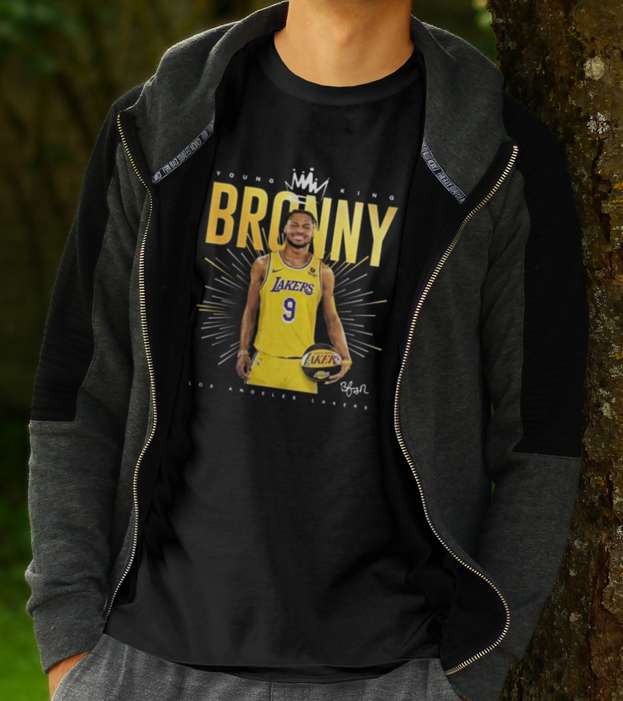 Young King Bronny James Los Angeles Lakers 9 Signature T-Shirt