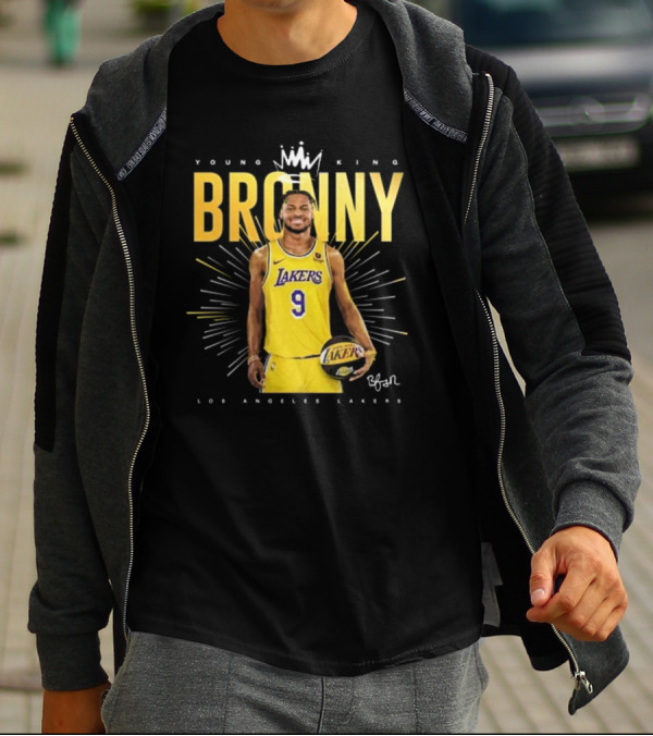 Young King Bronny James Los Angeles Lakers 9 Signature T-Shirt