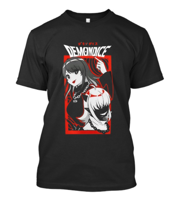 Gamer Supps Demondice Anime Style Characters In Bold Red And Black T-Shirt
