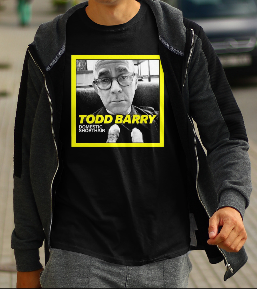 Todd Barry Domestic Shorthair Portrait With Cat Paws T-Shirt