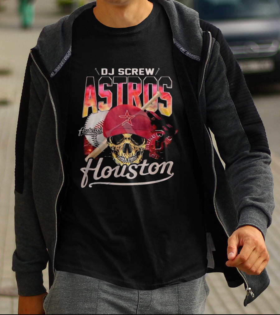 DJ Screw Astros Skull Baseball Houston T-Shirt
