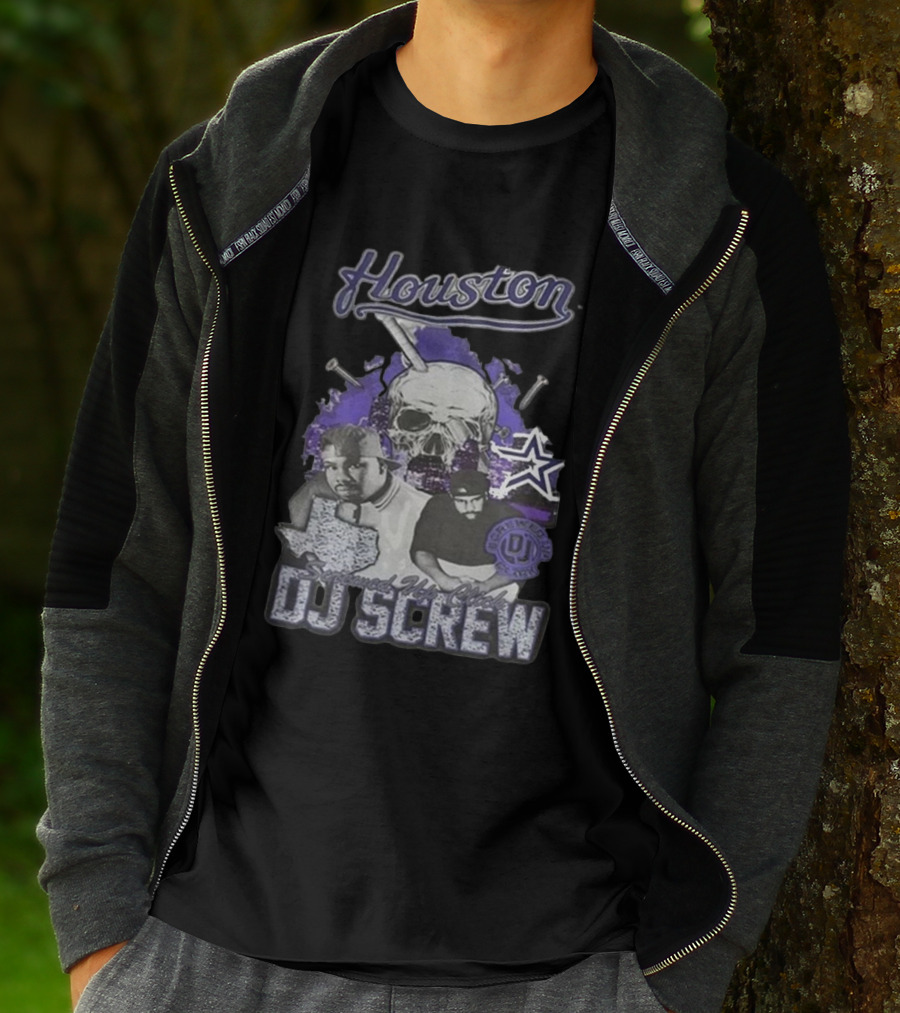 Houston Screwed Up Click DJ Screw Texas Skull Stars T-Shirt