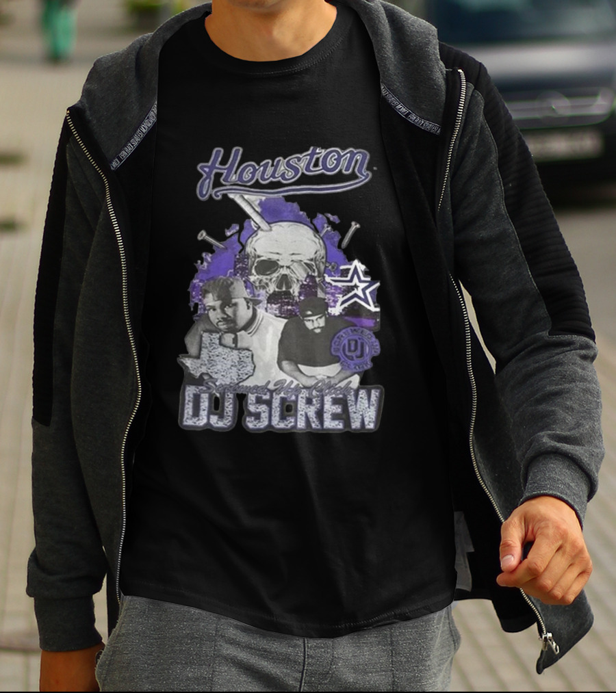 Houston Screwed Up Click DJ Screw Texas Skull Stars T-Shirt