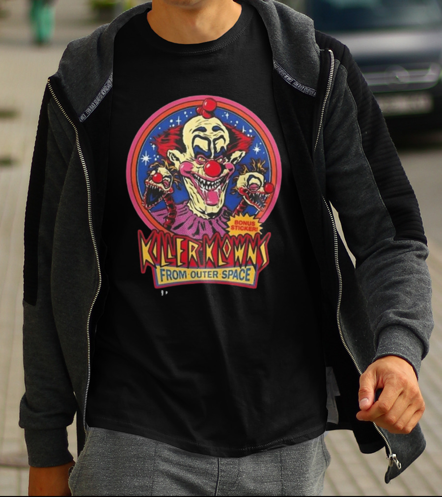 Killer Klowns From Outer Space Bonus Sticker T-Shirt