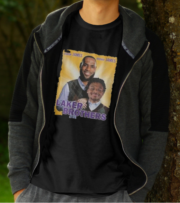 Lebron James Bronny James Laker Brothers T-Shirt