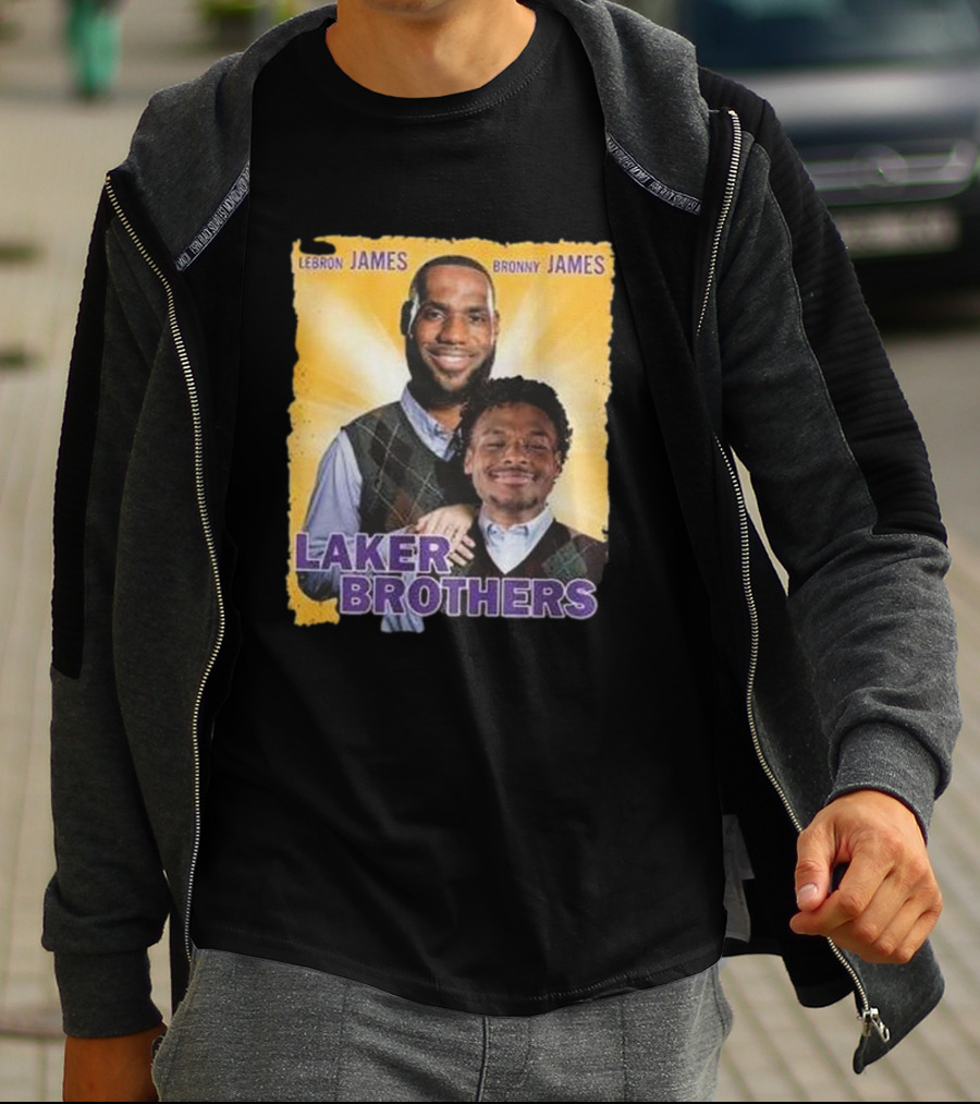 Lebron James Bronny James Laker Brothers T-Shirt