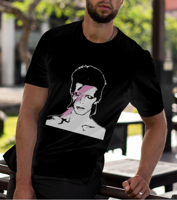 Ziggy Stardust Pink Lightning Bolt Iconic Tribute Carrie Bradshaw Connection T-Shirt