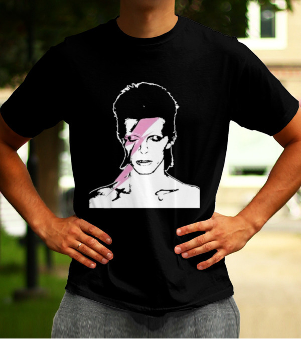 Ziggy Stardust Pink Lightning Bolt Iconic Tribute Carrie Bradshaw Connection T-Shirt