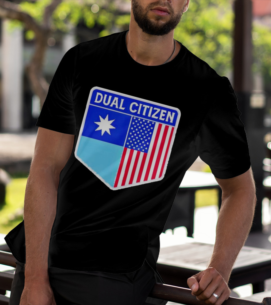 Dual Citizen Of Minnesota And USA Flag Badge T-Shirt