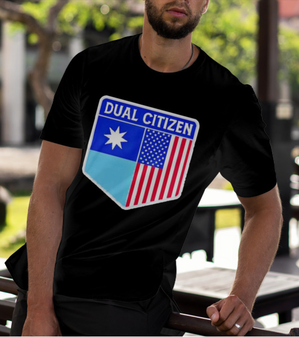 Dual Citizen Of Minnesota And USA Flag Badge T-Shirt