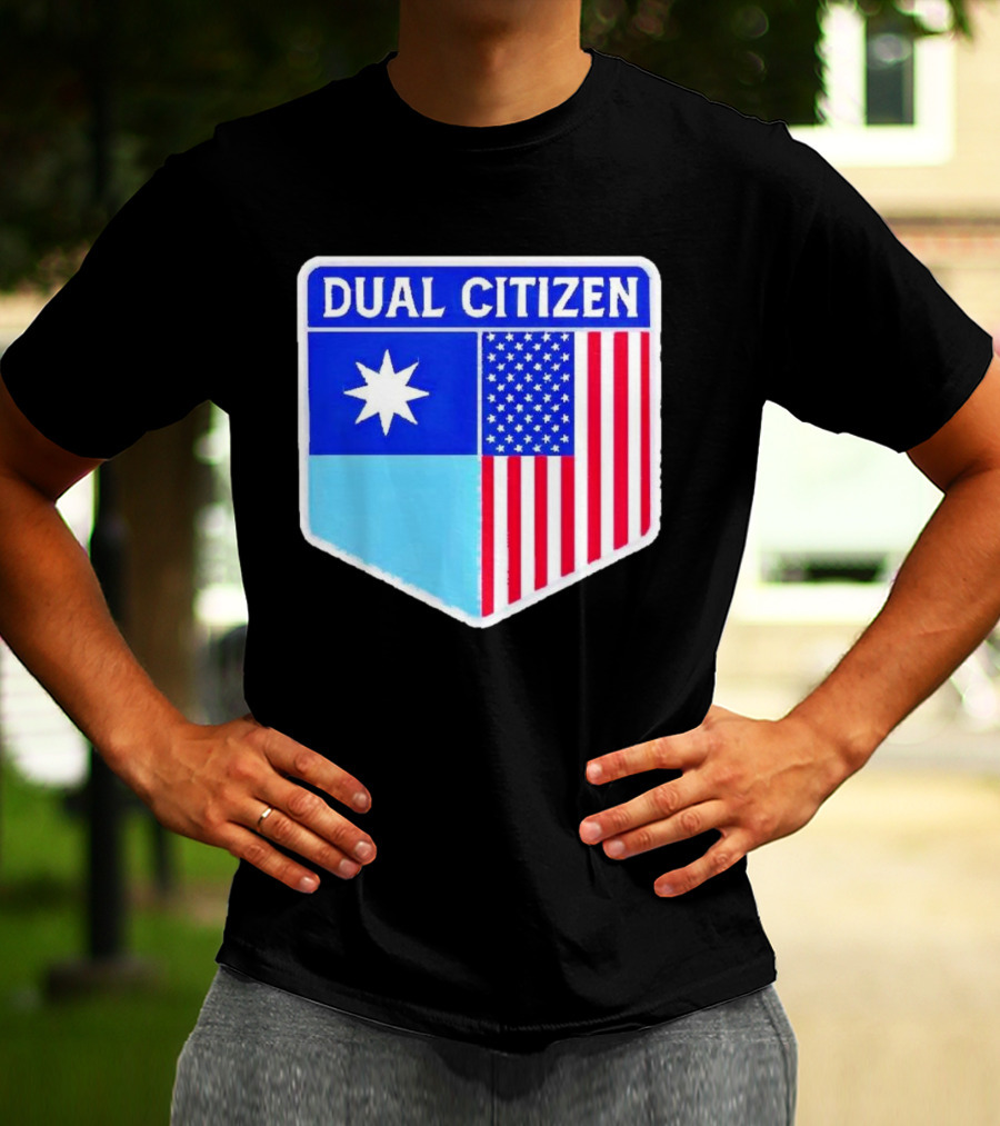 Dual Citizen Of Minnesota And USA Flag Badge T-Shirt