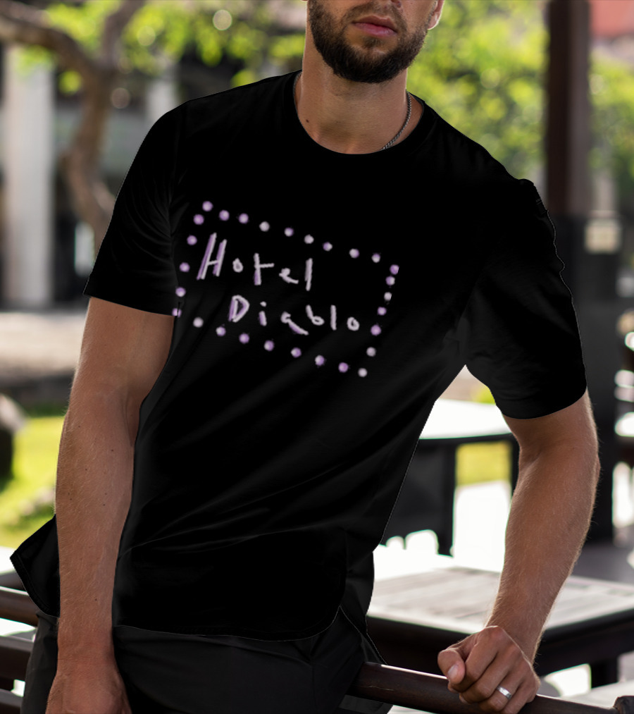 Hotel Diablo Purple Neon Style Vintage Aesthetic T-Shirt