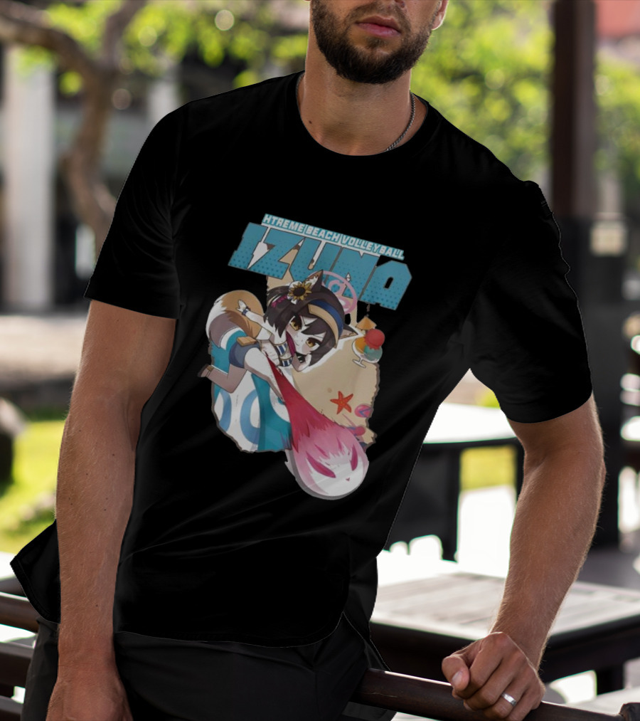 Izuna’s Xtreme Beach Volleyball Anime Character With Beach Elements T-Shirt