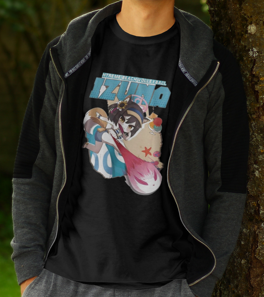 Izuna’s Xtreme Beach Volleyball Anime Character With Beach Elements T-Shirt
