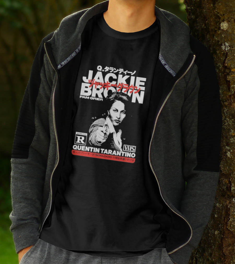 Jackie Brown Pam Grier Quentin Tarantino VHS Restricted R Q T-Shirt