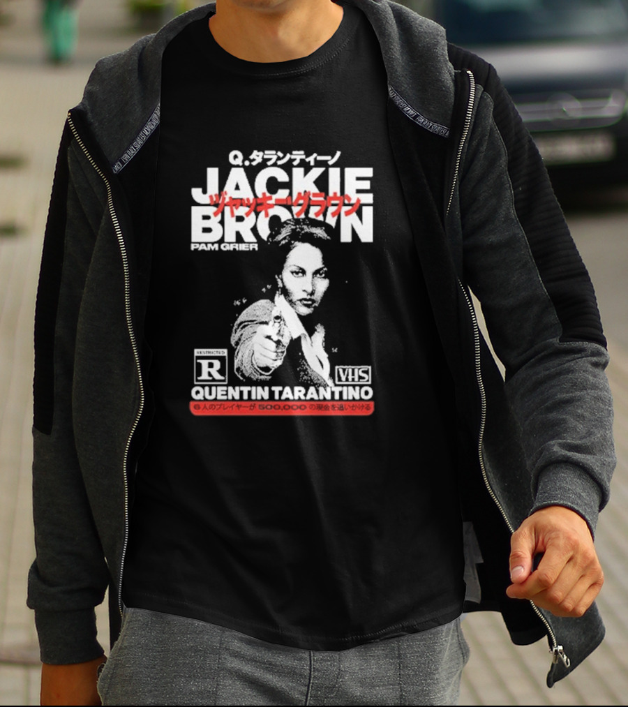 Jackie Brown Pam Grier Quentin Tarantino VHS Restricted R Q T-Shirt