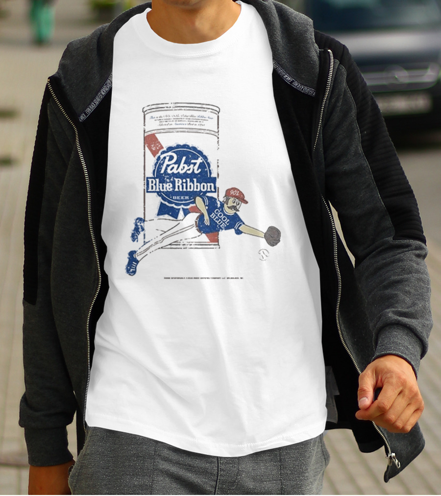 Memphis Redbirds 901 Pabst Blue Ribbon Baseball Can Catcher T-Shirt