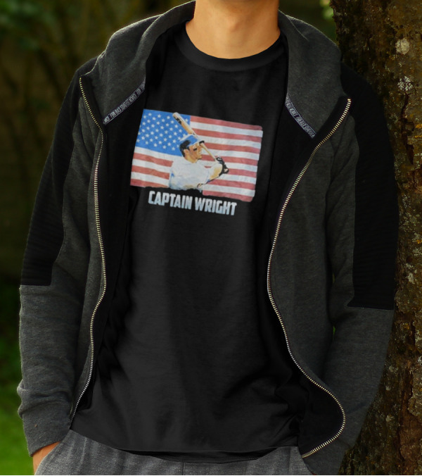 Mets David Wright Captain Wright American Flag Baseball T-Shirt