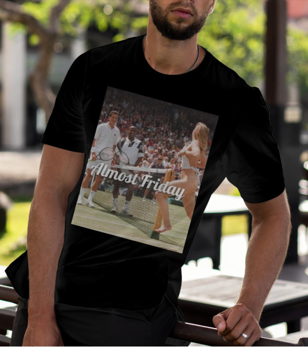 Almost Friday Tennis Court Streaker Wimbledon Scene T-Shirt