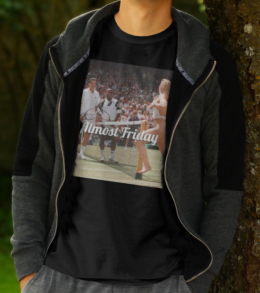 Almost Friday Tennis Court Streaker Wimbledon Scene T-Shirt