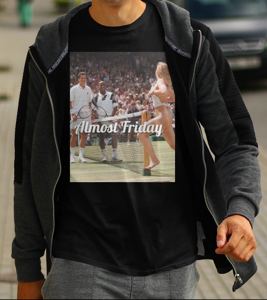 Almost Friday Tennis Court Streaker Wimbledon Scene T-Shirt