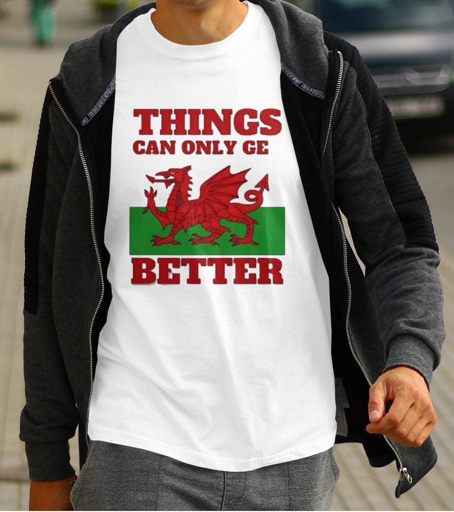 Things Can Only Get Better Welsh Dragon T-Shirt