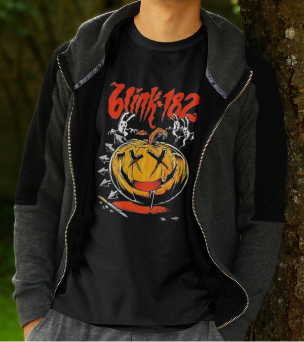 Blink-182 Halloween Pumpkin With Ghosts And Arrows T-Shirt