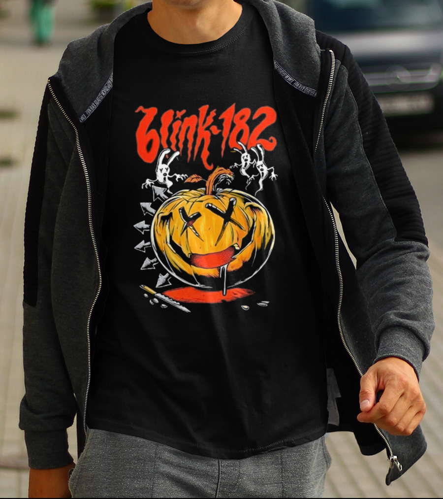 Blink-182 Halloween Pumpkin With Ghosts And Arrows T-Shirt