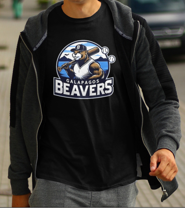 Galapagos Beavers Baseball Bear Mountains Jared Carrabis T-Shirt