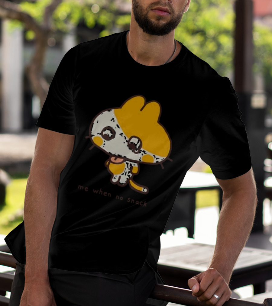 Me When No Snack Cute Cartoon Cat Image T-Shirt