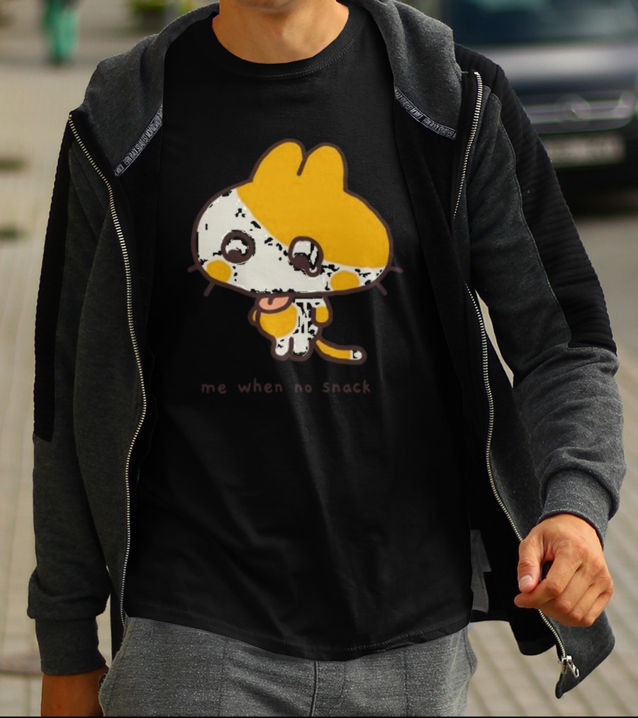 Me When No Snack Cute Cartoon Cat Image T-Shirt