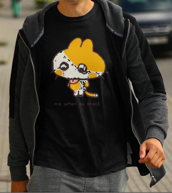 Me When No Snack Cute Cartoon Cat Image T-Shirt