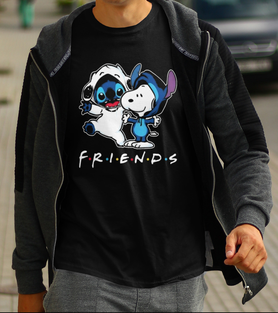 Stitch And Snoopy Peanuts Friends Disney Collaboration T-Shirt
