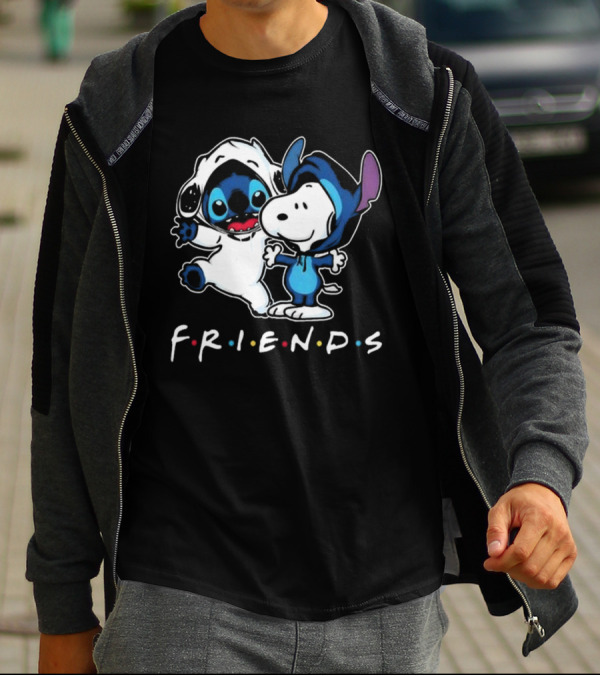 Stitch And Snoopy Peanuts Friends Disney Collaboration T-Shirt
