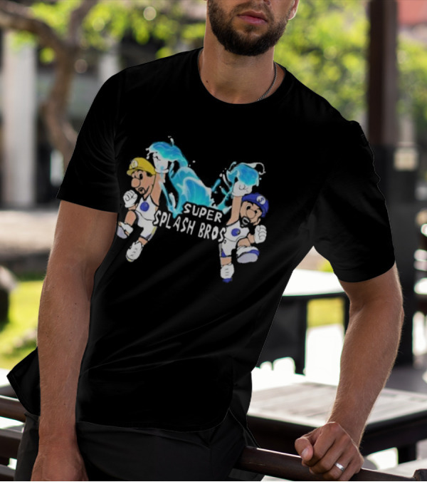 Super Splash Bros Steph Curry And Klay Thompson Mario Themed Basketball Duo T-Shirt
