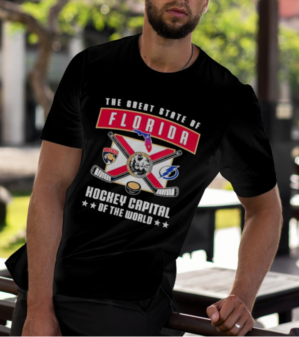 The Great State Of Florida Hockey Capital Of The World Tampa Bay Lightning Florida Panthers T-Shirt