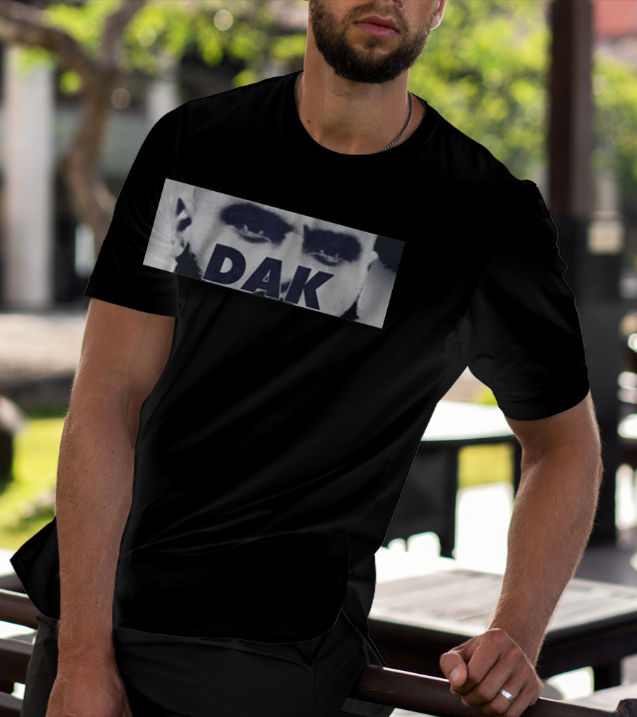 Dak Prescott QB Eyes Black And White Image T-Shirt