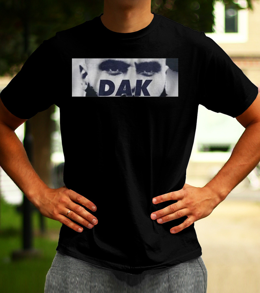 Dak Prescott QB Eyes Black And White Image T-Shirt
