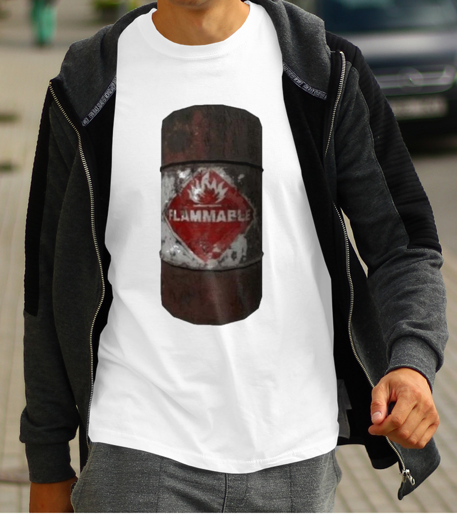 Flammable Barrel Red Hazard T-Shirt