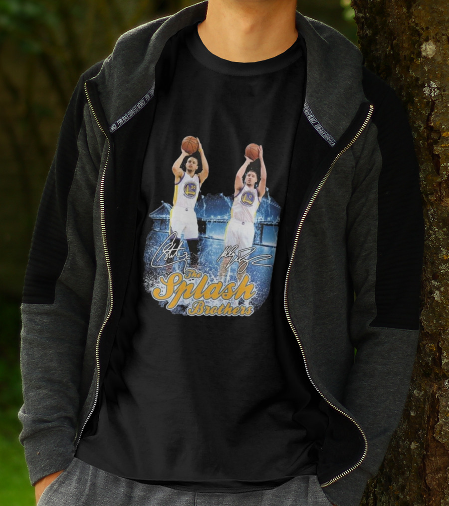 Golden State Warriors Stephen Curry Klay Thompson Splash Brothers Signatures T-Shirt