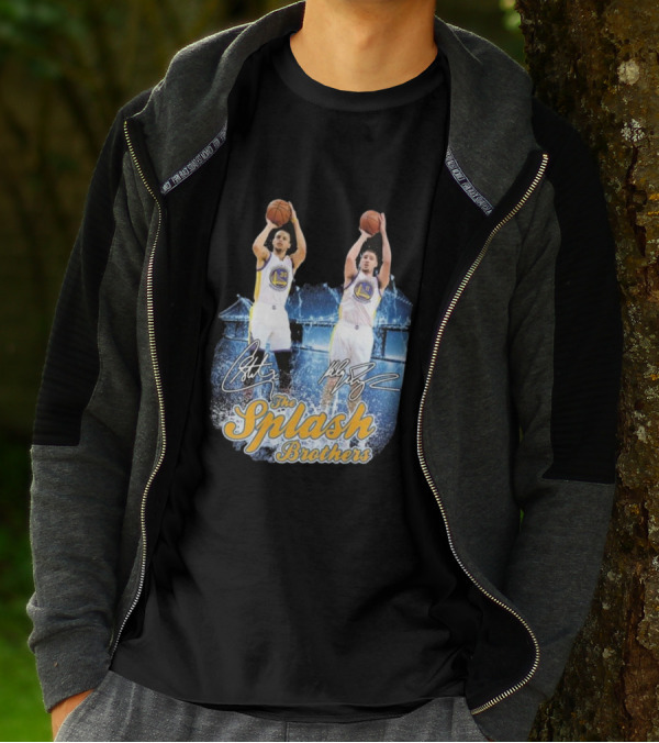 Golden State Warriors Stephen Curry Klay Thompson Splash Brothers Signatures T-Shirt