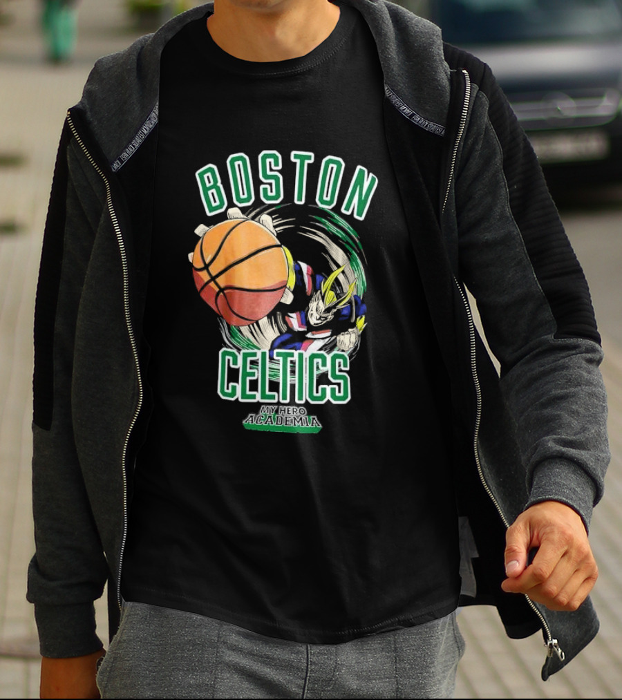 Boston Celtics My Hero Academia Basketball Collaboration T-Shirt
