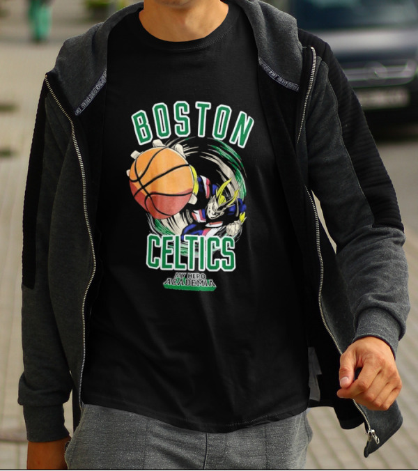 Boston Celtics My Hero Academia Basketball Collaboration T-Shirt