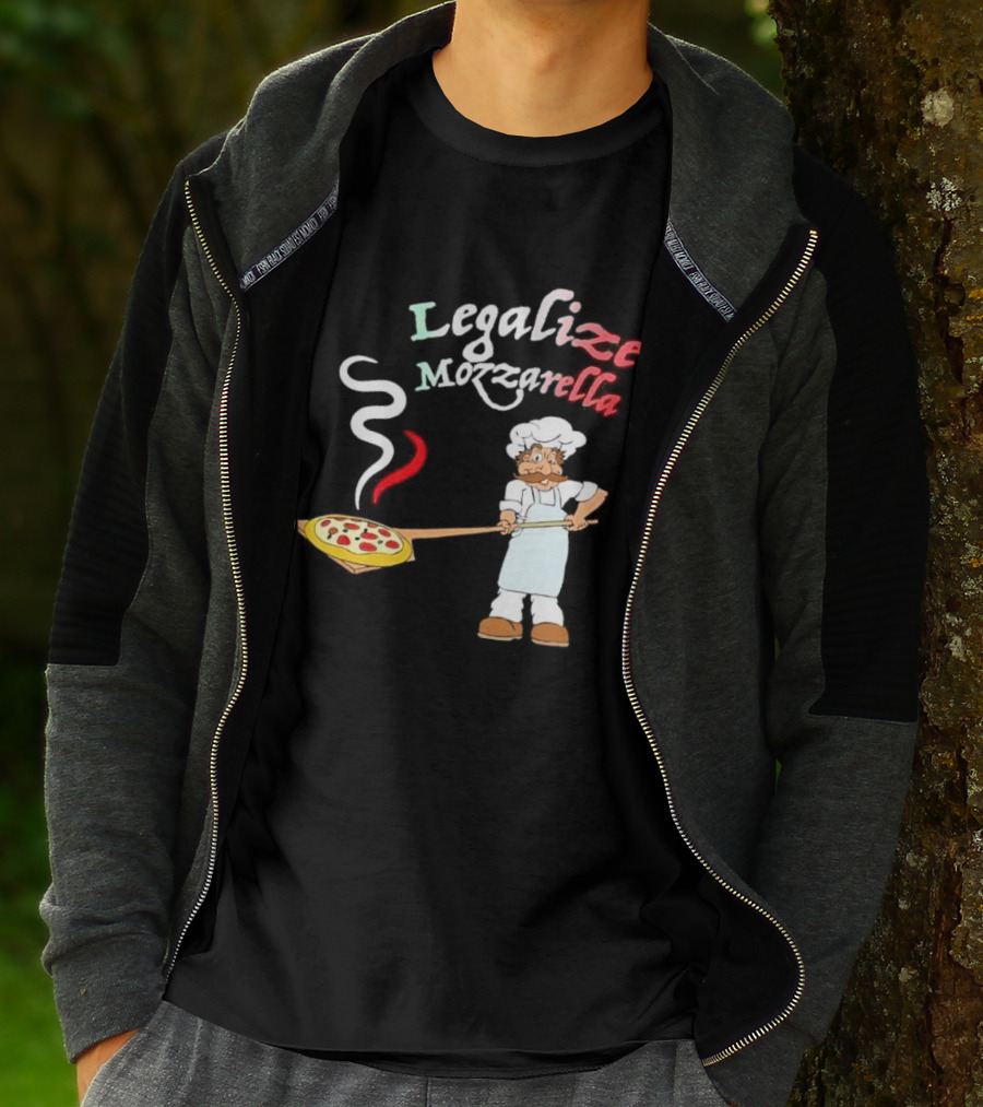 Legalize Mozzarella Pizza Chef With Pizza Peel And Steam T-Shirt