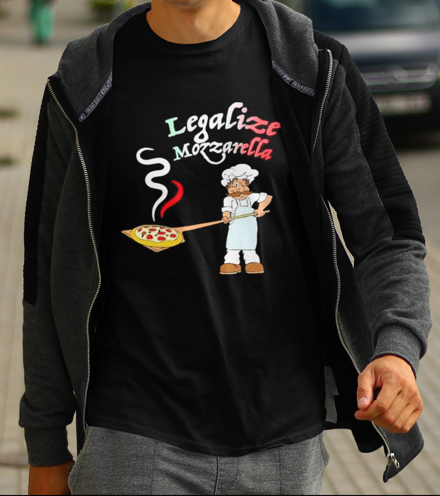 Legalize Mozzarella Pizza Chef With Pizza Peel And Steam T-Shirt